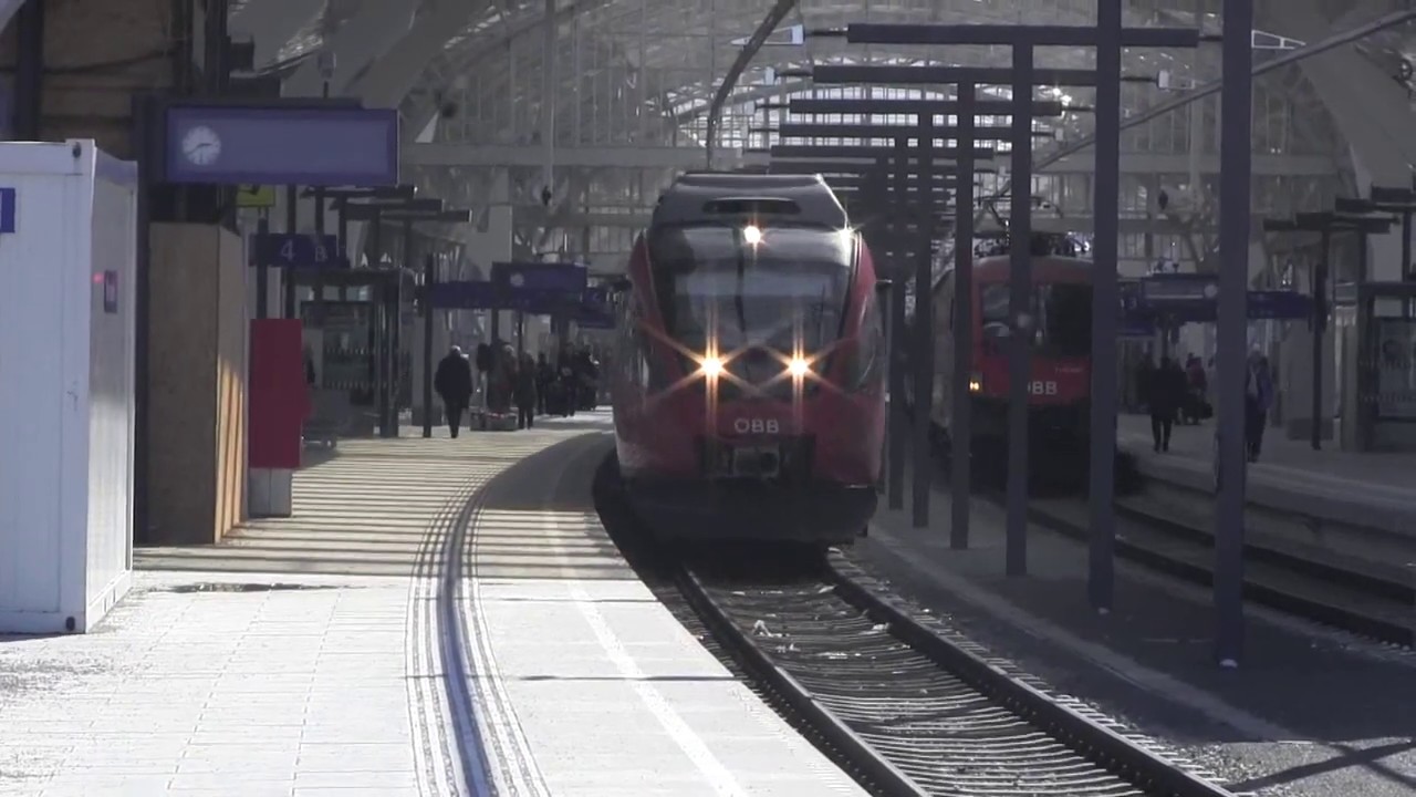 Salzburg Hauptbahnhof 16.03.2013 mit Doppel-RailJet, WESTbahn, Nahverkehr, ÖBB BR 1163 und mehr