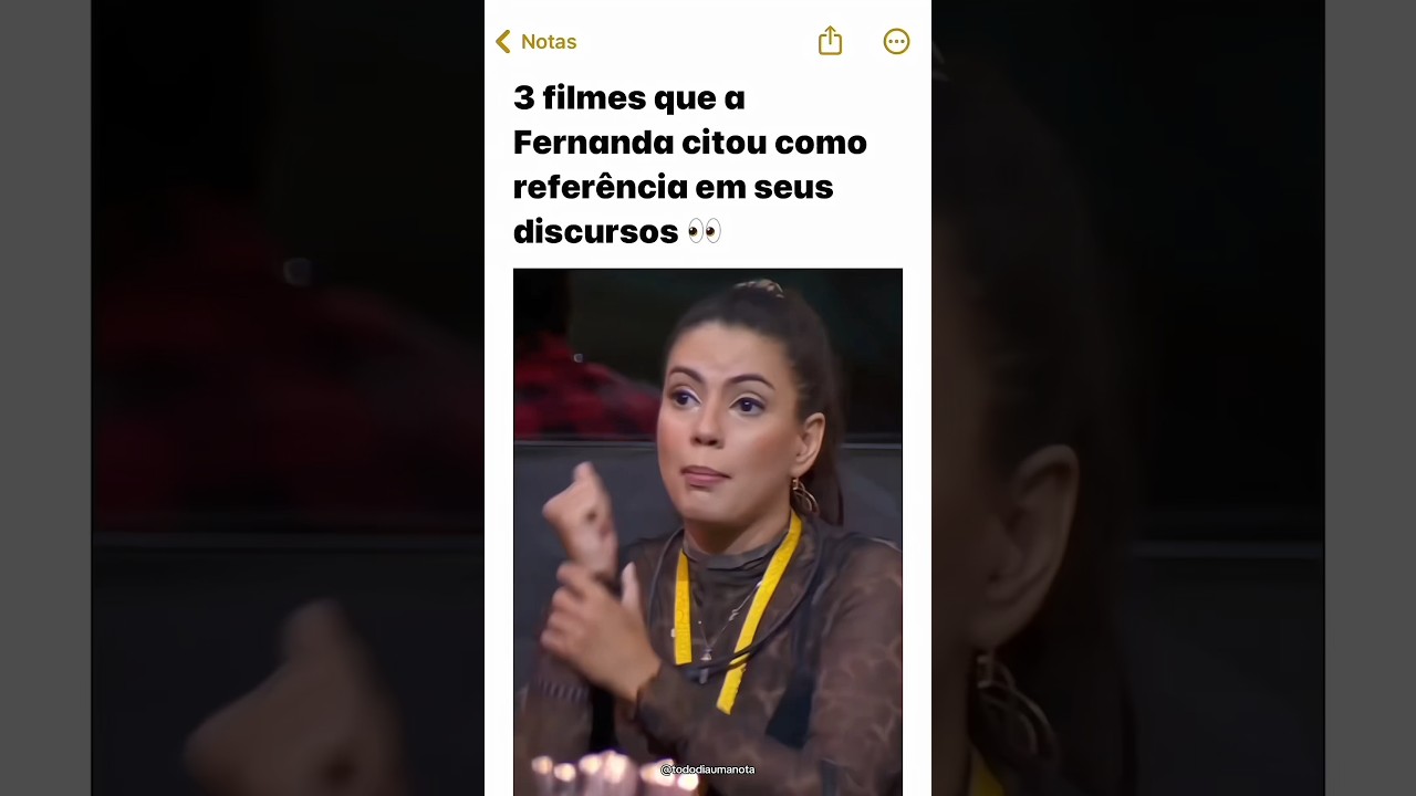 3 filmes que a Fernanda falou e citou como refer&ecirc;ncia em seus discursos no BBB24 (PARTE 1)