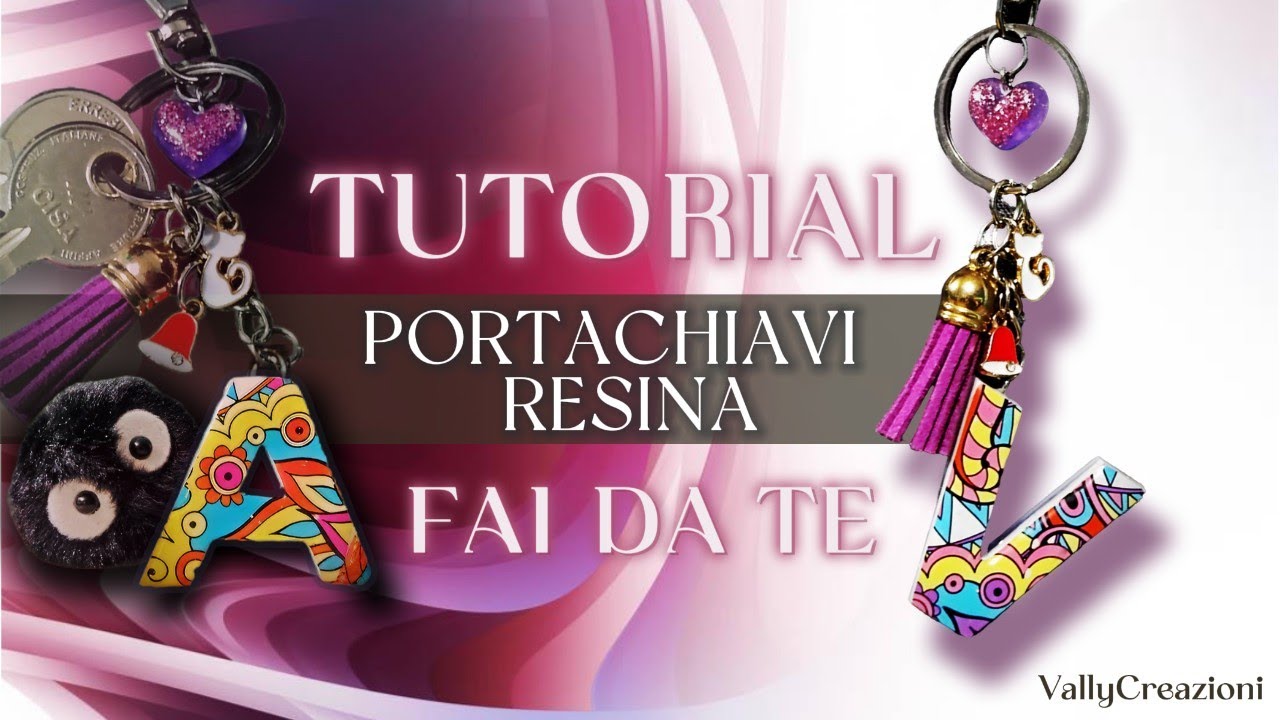 ✨Creazioni Resina. Portachiavi Personalizzati FAI DA TE Resina UV e Foil Nail Transfer. #tutorial