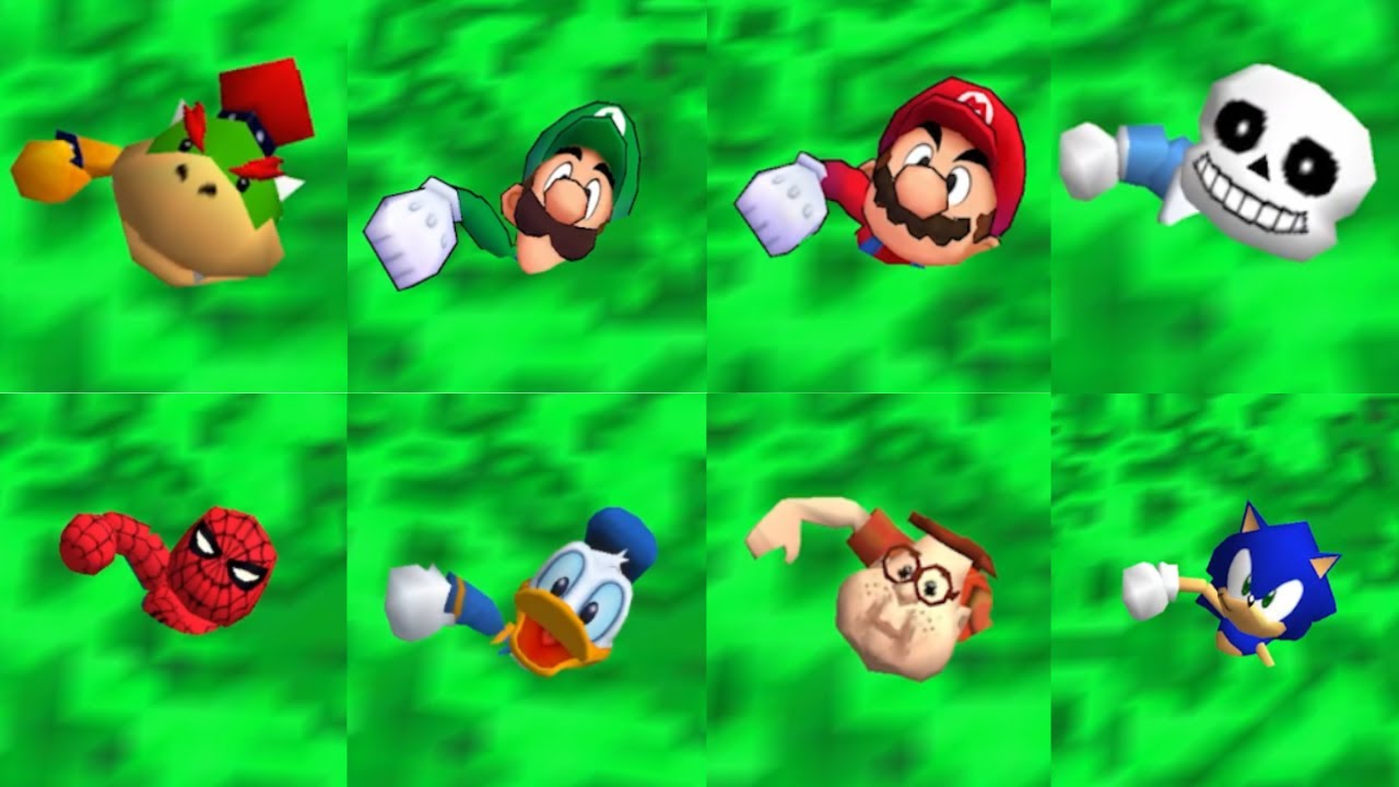 All Characters falling in Poison in Super Mario Star Road
