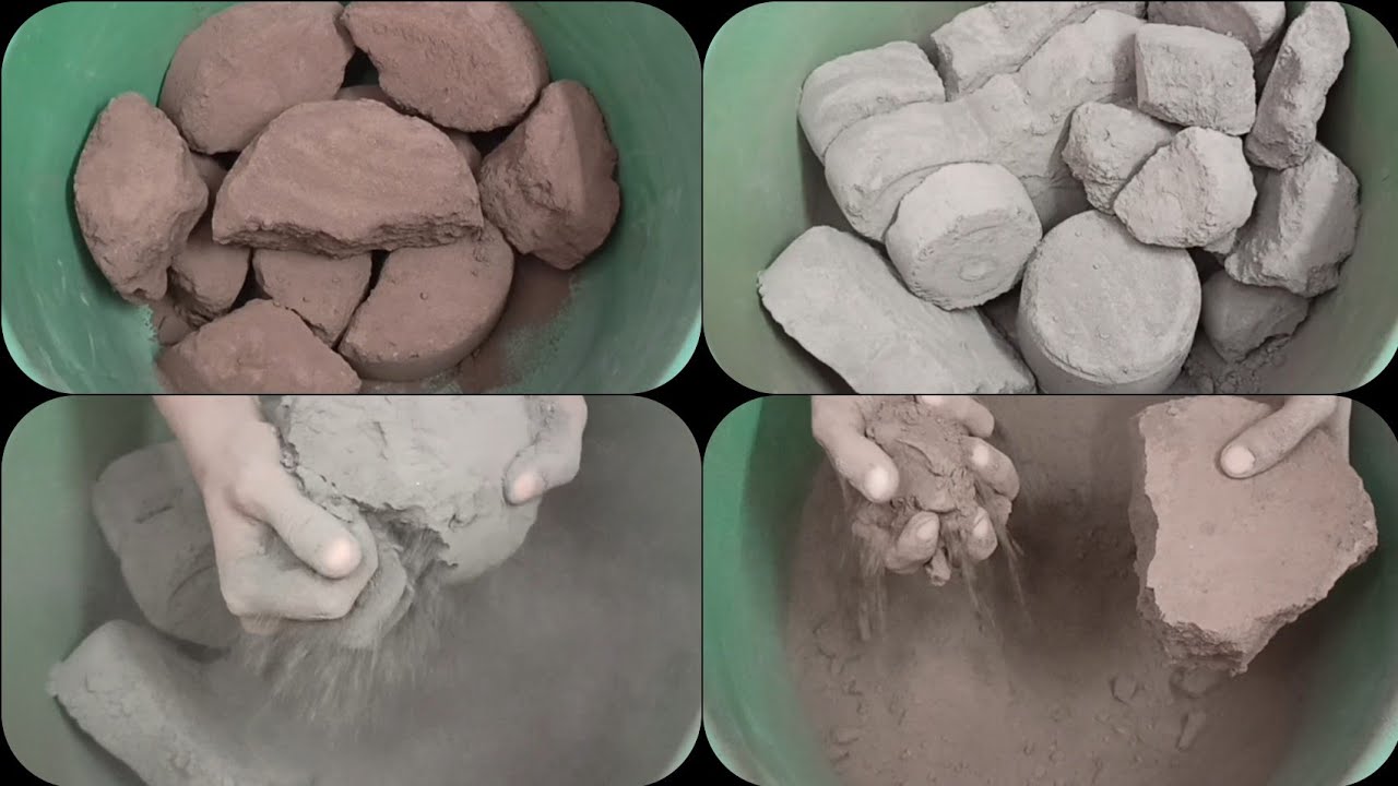 2 Videos in1Frame||Soft Dusty🌪️Chocolatey🤎Dirt+Smokey💨Black🖤Dirt Dry Crumbling & Powder Play ASMR