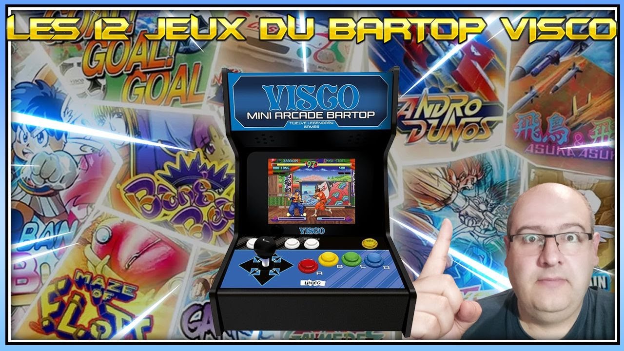 Les 12 jeux du mini bartop Unico Visco sur la TV