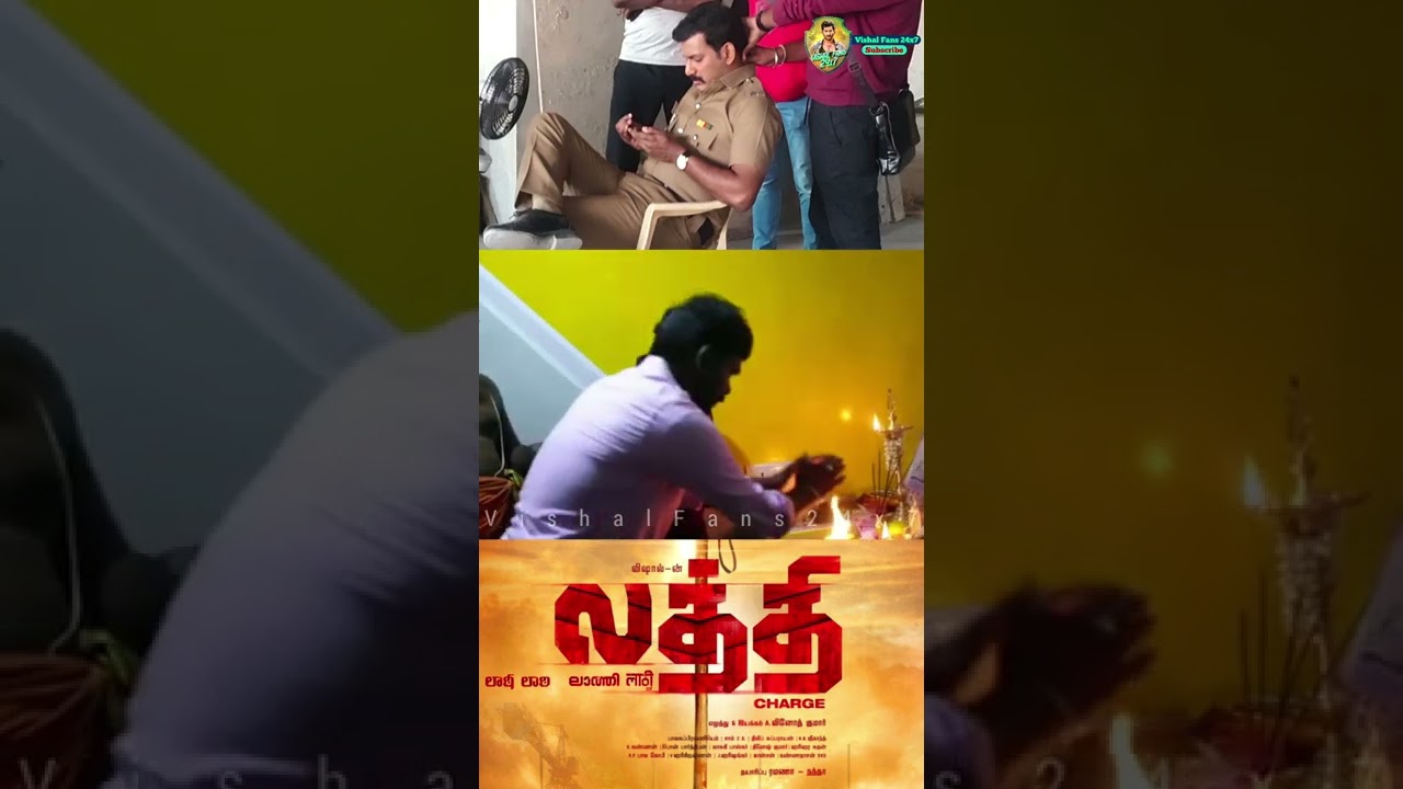 Part23: Our Vishal Anna in Laththi The Movie Dubbing Poojai | #shorts #short #trending