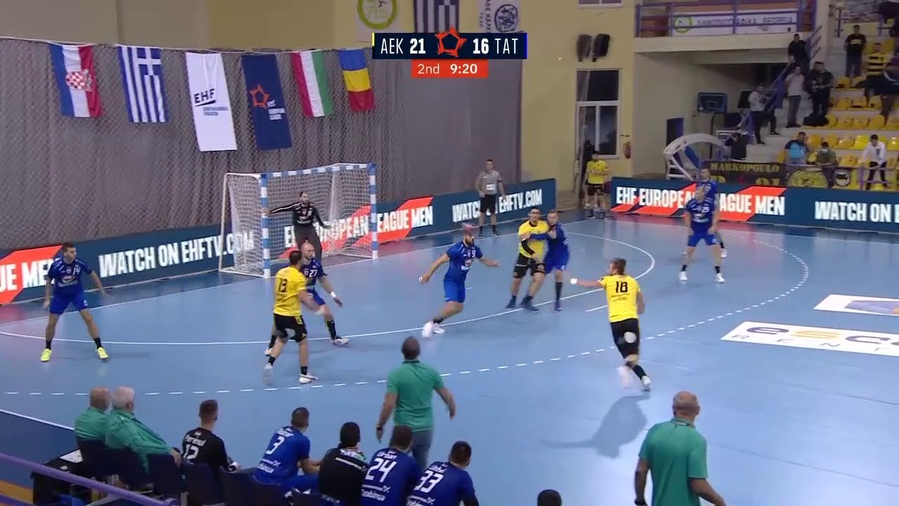 AEK-Grundfos Tatabanya 34-26 Στιγμιότυπα HD EHF European League 1η Άγ. 19-10-2021