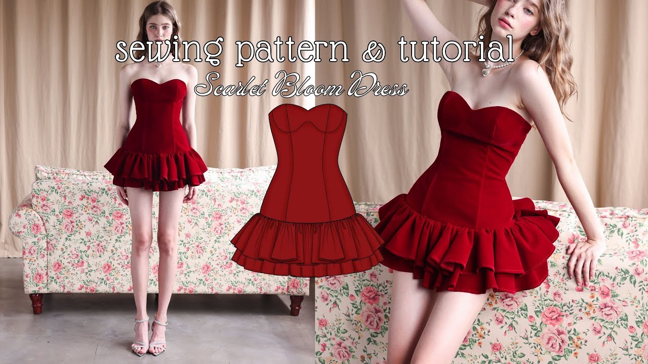 DIY Scarlet Bloom Dress &ndash; Easy Sewing Tutorial With Pattern &ndash; Step-by-Step Sewing for Beginners