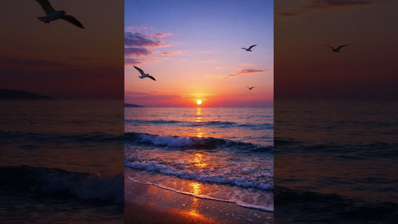 Relaxing Ocean Waves with Seagulls & SoftMusic | Calm Sea Sounds for Sleep &Relaxation