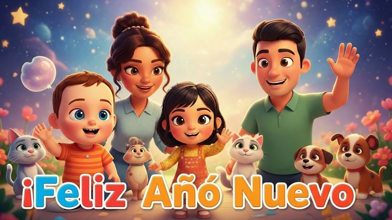 🎉 ¡Feliz Año Nuevo! | Canción Infantil de Año Nuevo en Español 👶🐱🐶 | BebéCanta Español
