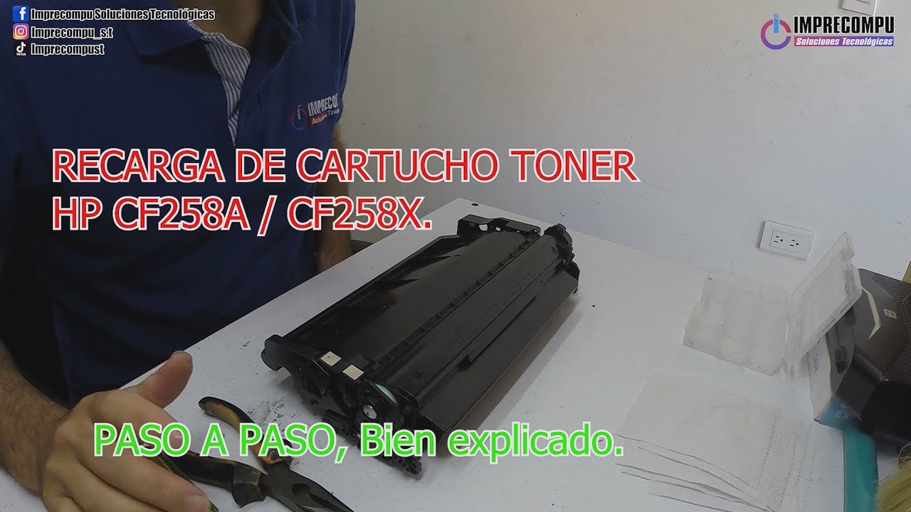 Como recargar toner CF258A/CF258X. (58A o 58X). Bien explicado. @imprecompust #imprecompust  #toner
