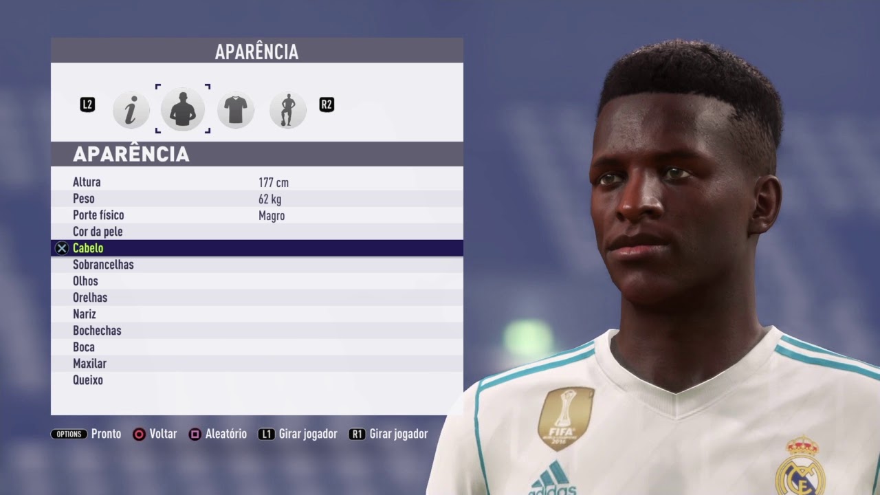 FIFA 18 - TUTORIAL FACE Vinícius júnior (Real Madrid) [Pro Clubs]