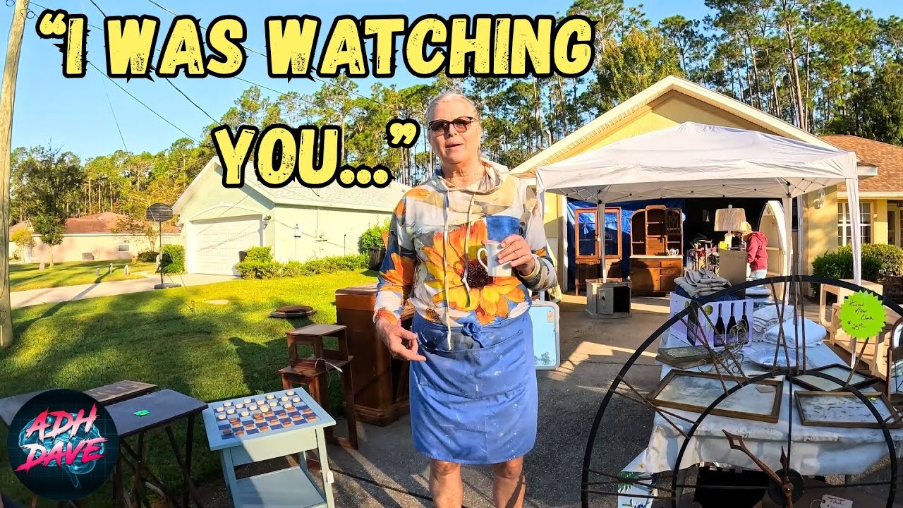She was Caught Stealing at a garage sale...
