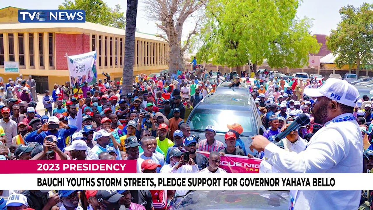 (VIDEO) Standstill In Bauchi As Youths Storm Streets, Say 'No Going Back On Yahaya Bello'