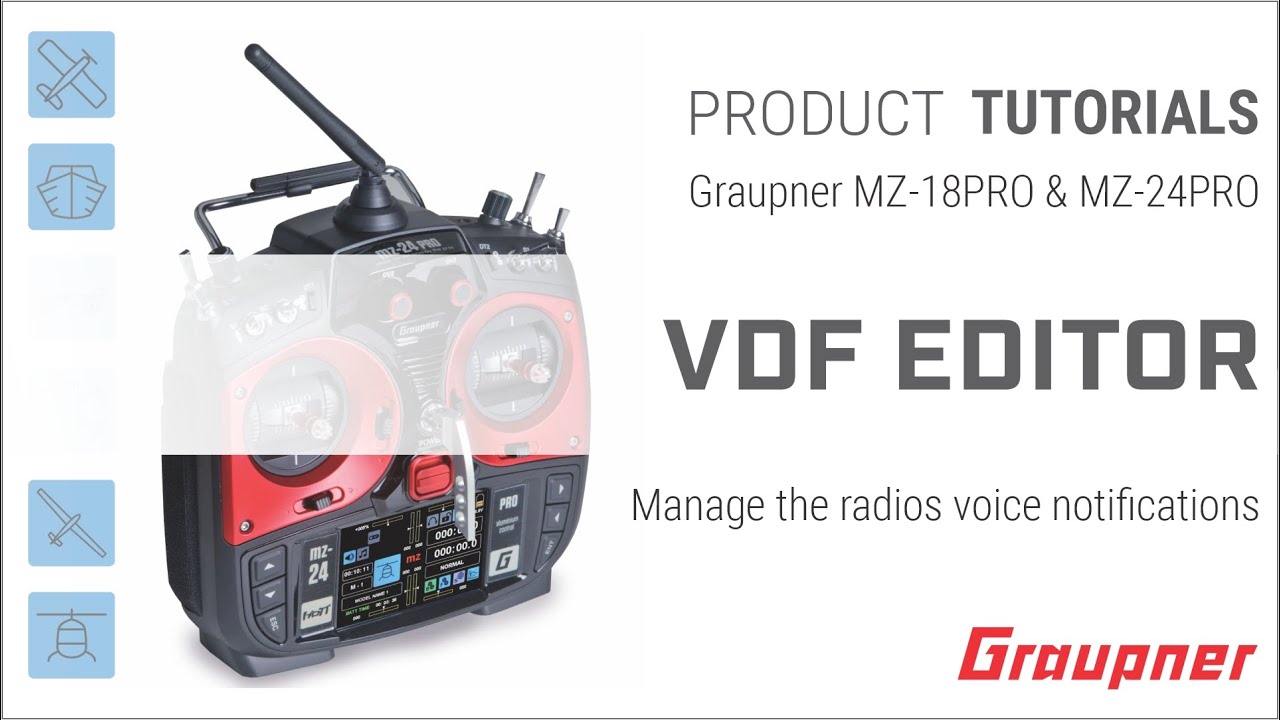 Working with the VDF Editor for the mz-18PRO and mz-24PRO HoTT Radio System