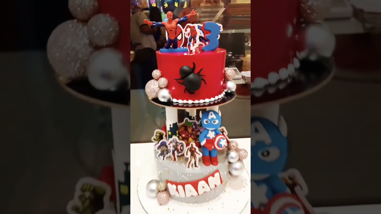 Spider-Man and Captain American them cake 🍰🎂🎂🎂