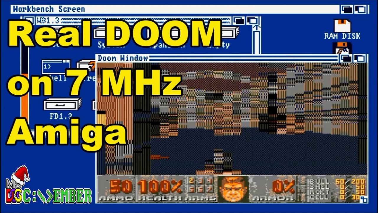 Короткий ролик: Порт DOOM для Amiga с частотой 7 МГц (16-битный Doom8088) - #DOScember Requiem
