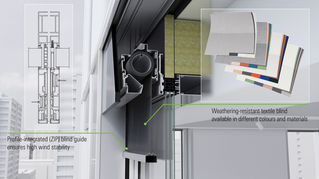 Schüco ZDS sun shading system – integrated in UDC 80 façade system