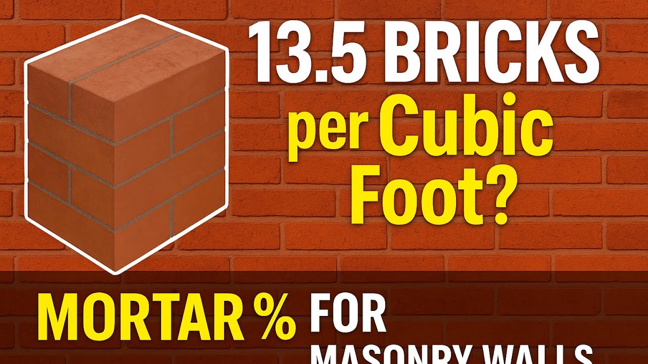 How Many Bricks in 1 Cubic Foot? | Mortar % in Brick Masonry Explained