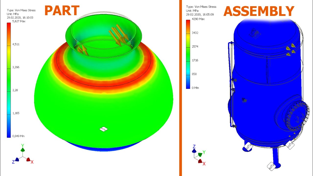 Tutorial Inventor - 042 FINITE ELEMENT ANALYSIS - Parts and Assemblies (Pressure)