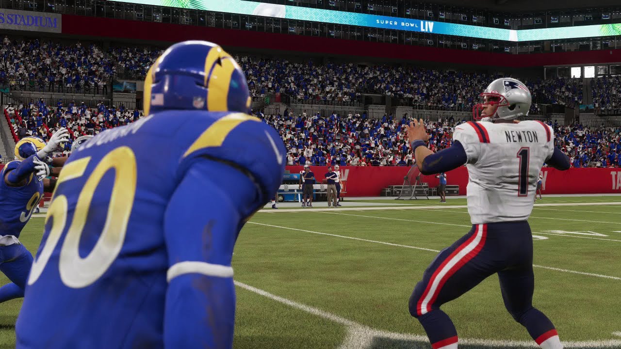 Madden 21 Gameplay - Rams vs Patriots Super Bowl | Cam Newton's Patriots Debut - New England vs LA