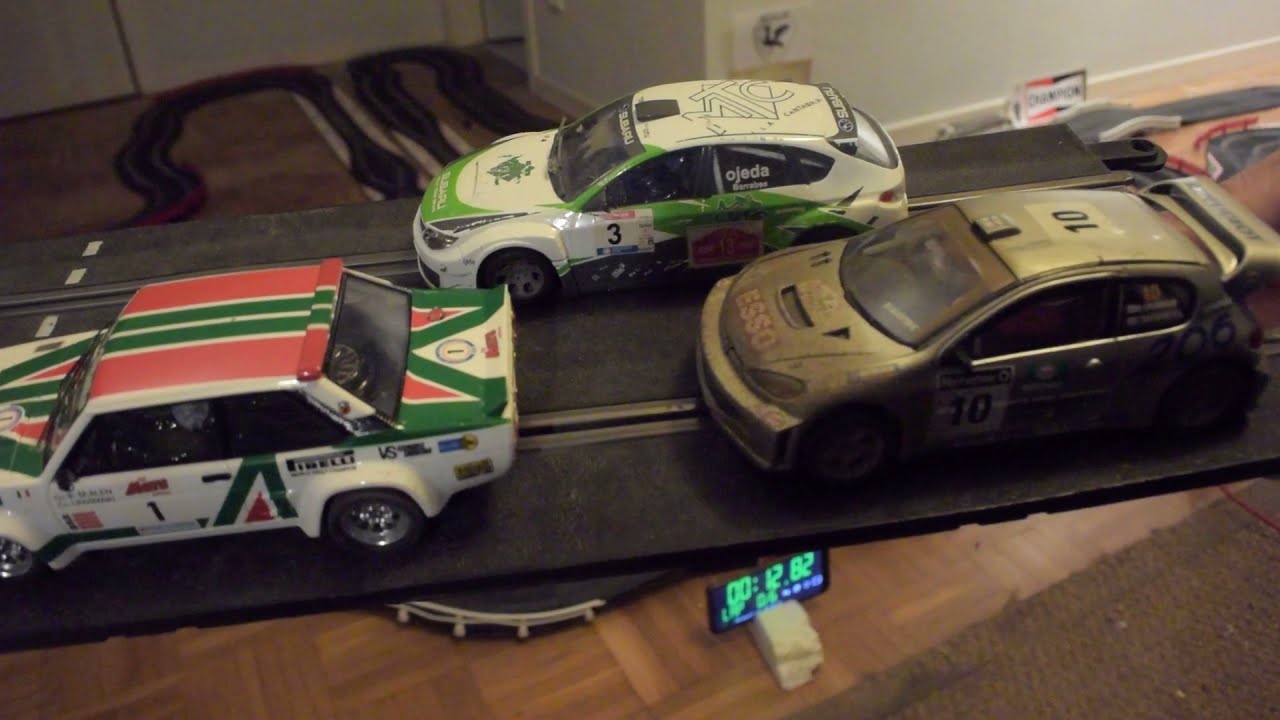 Comparativa entre tres coches de Rally Slot (Scalextric)