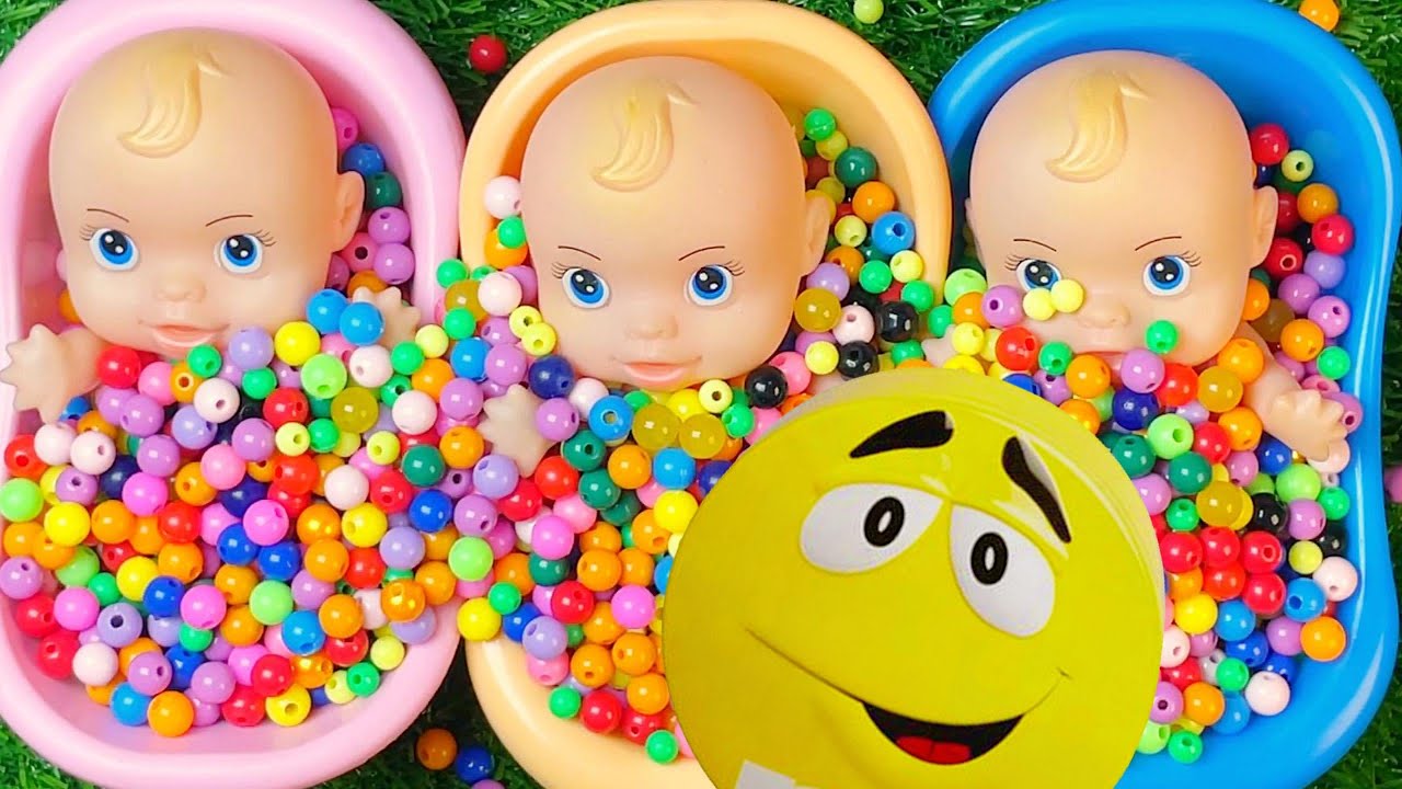 Full of 3 Rainbow BathTubs Candy with M&M's & Magic Slime Cutting Video