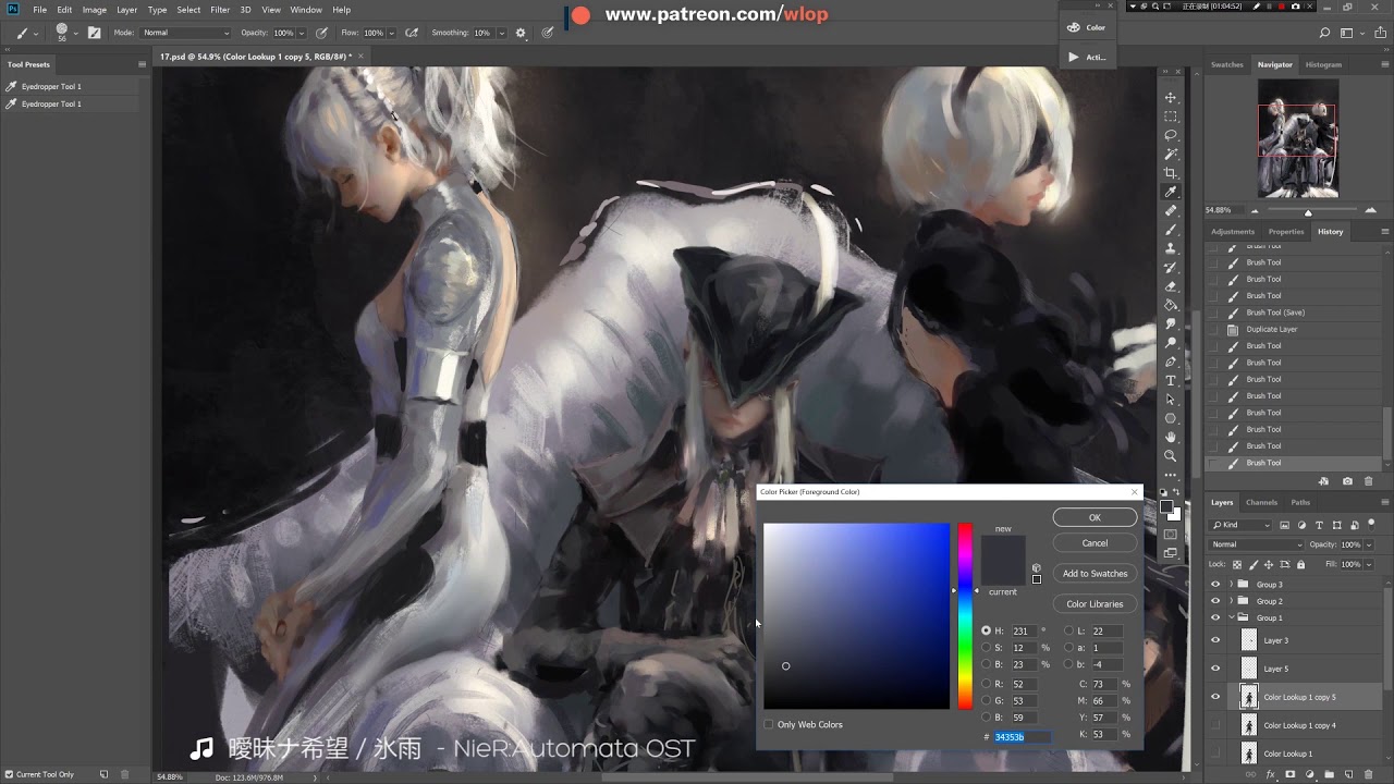 Photoshop painting process - Queens