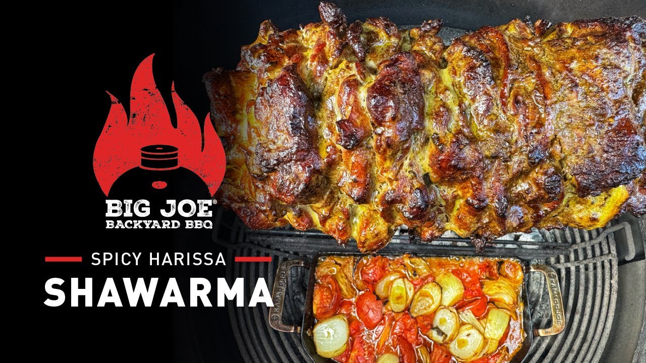 Spicy Harissa Chicken Shawarma on the Joetisserie  | Big Joe Backyard BBQ