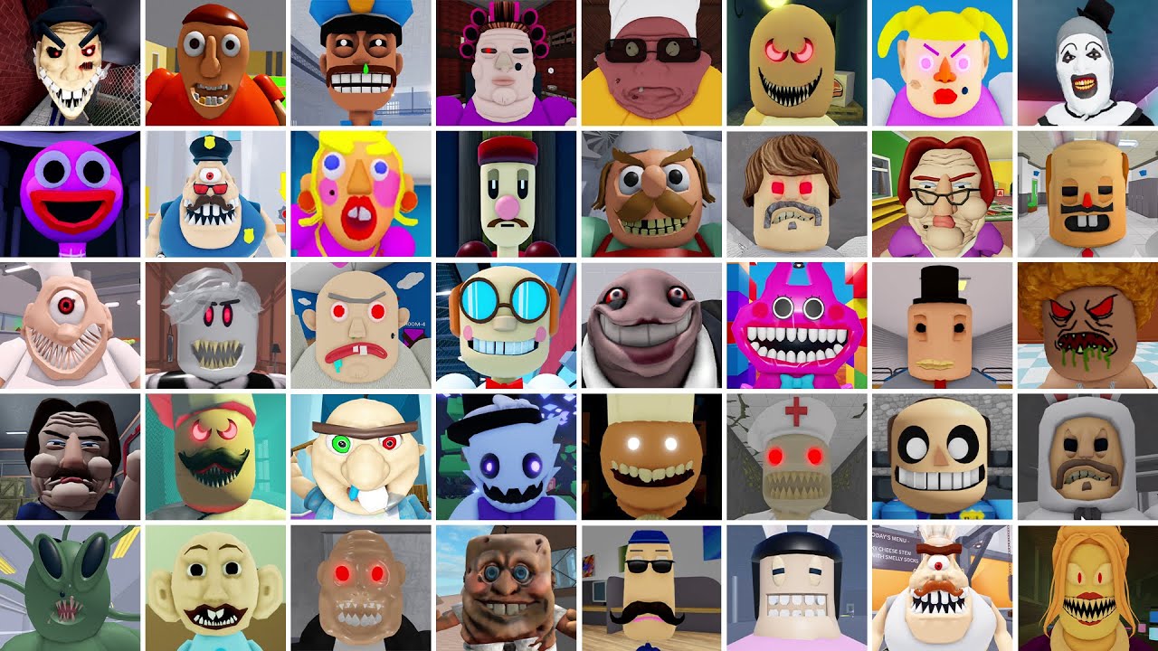 JUMPSCARES in Roblox From All Scary Obby Epic Prison,Mr Stinky,Auntie Odies,Betty Nursery,Barry Run
