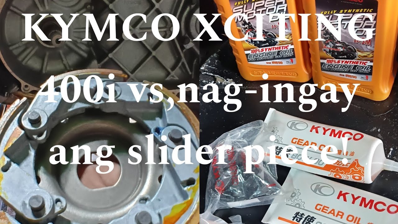 KYMCO XCITING 400i vs,change gear & engine oil,cvt cleaning,torque drive,slider piece.
