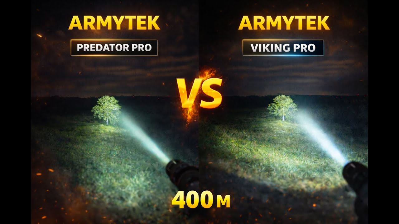 ARMYTEK PREDATOR PRO И VIKING PRO СВЕТ НА 400М