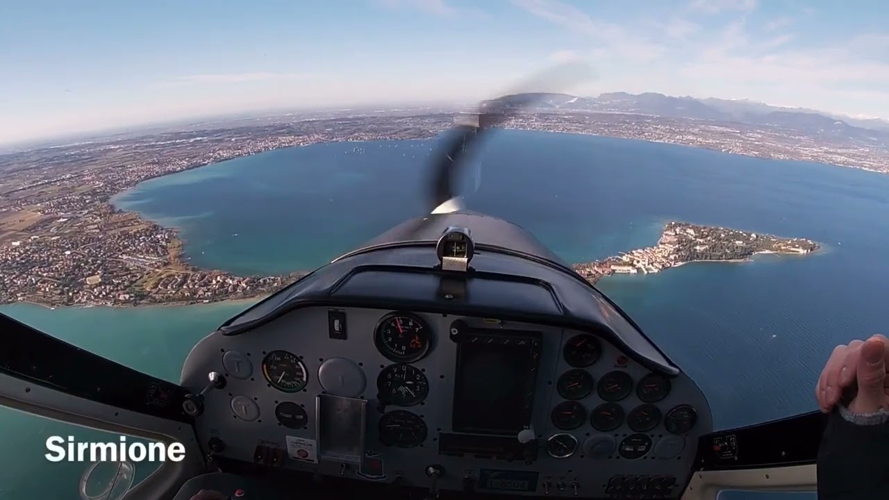 Flying over Garda Lake with Tecnam P92