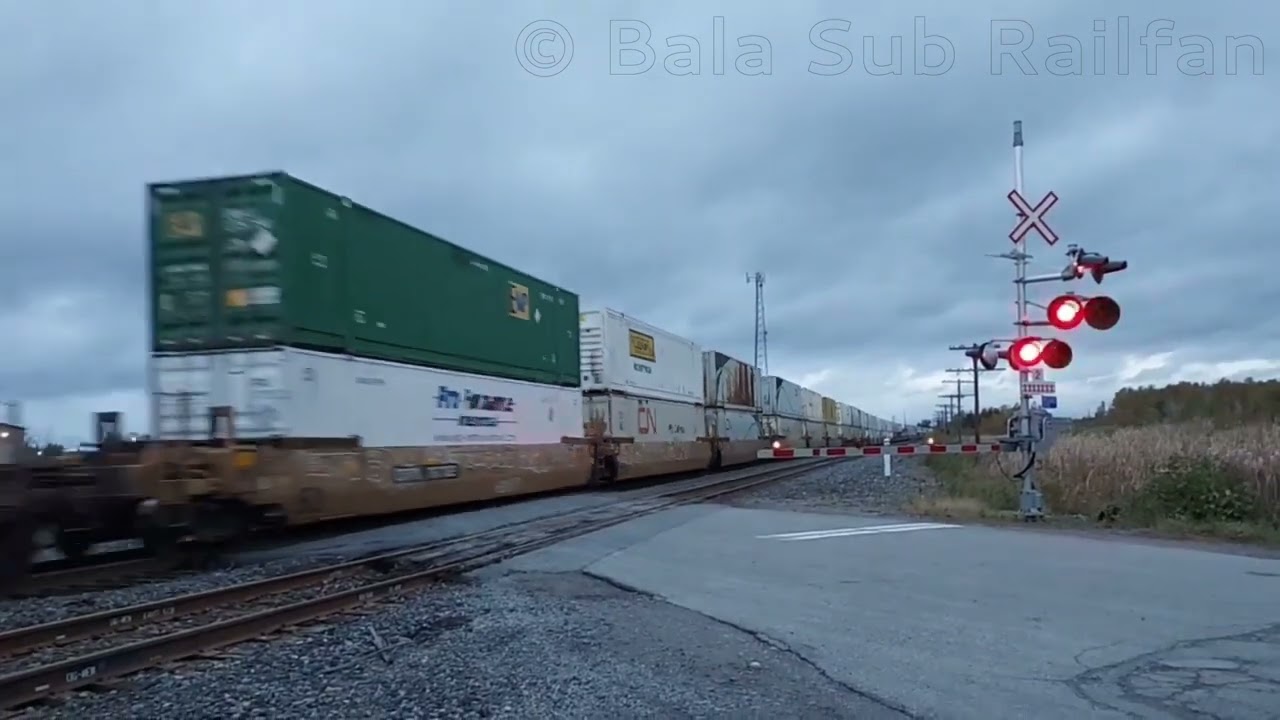CN SD70M-2 8881 w/ BC Rail C44-9WL leads Intermodal Train 105