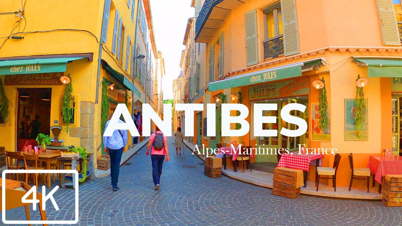 [4K] #French Riviera Walking Tour: Antibes, France
