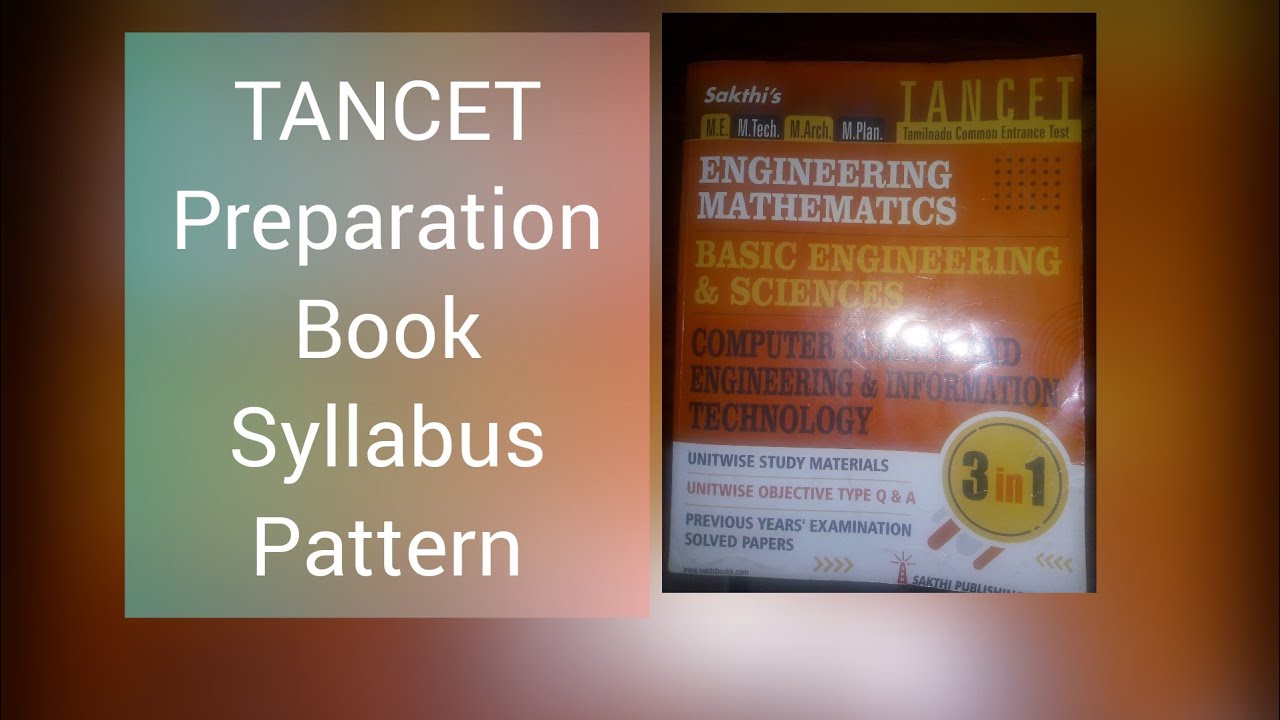TANCET preparation Book for M.E/M.Tech/M.Arch/M.plan