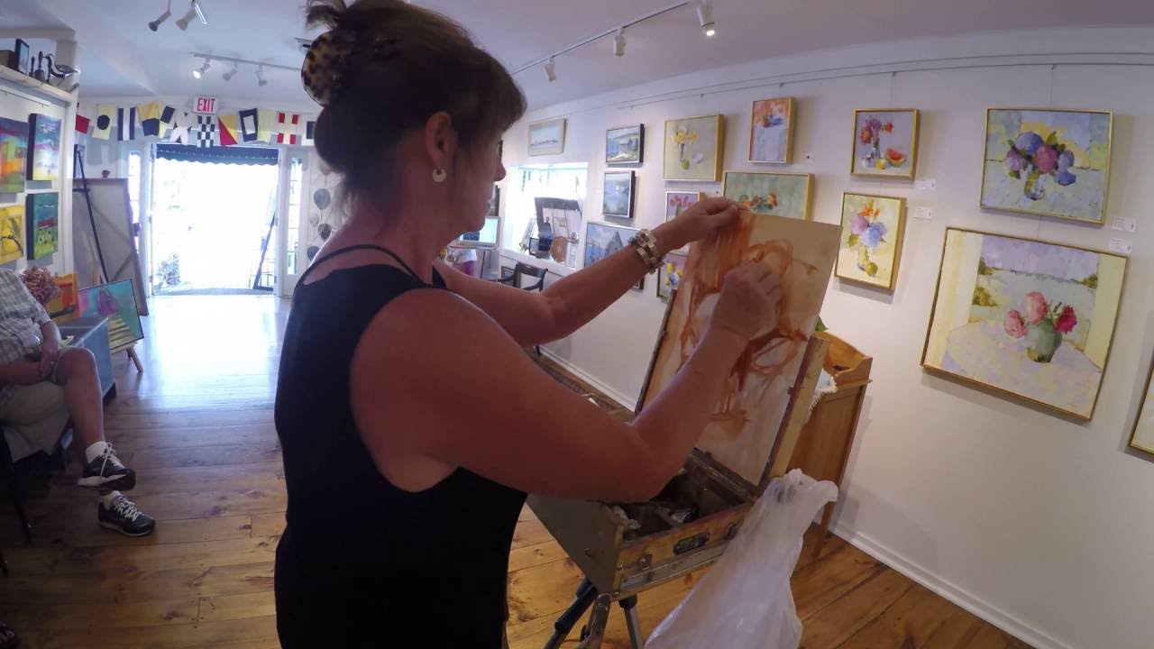 Time Lapse of Carol Maguire painting demo at North Water Gallery