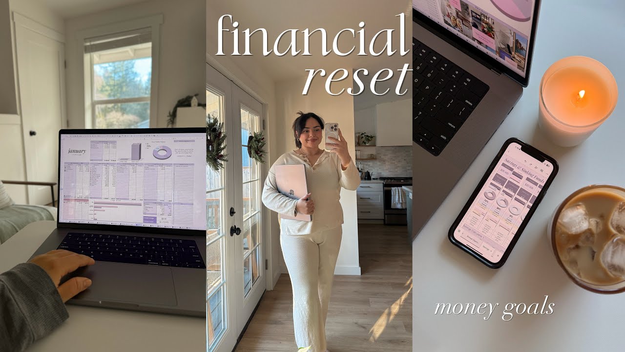 FINANCIAL RESET | how I budget, money goals, aesthetic budget template