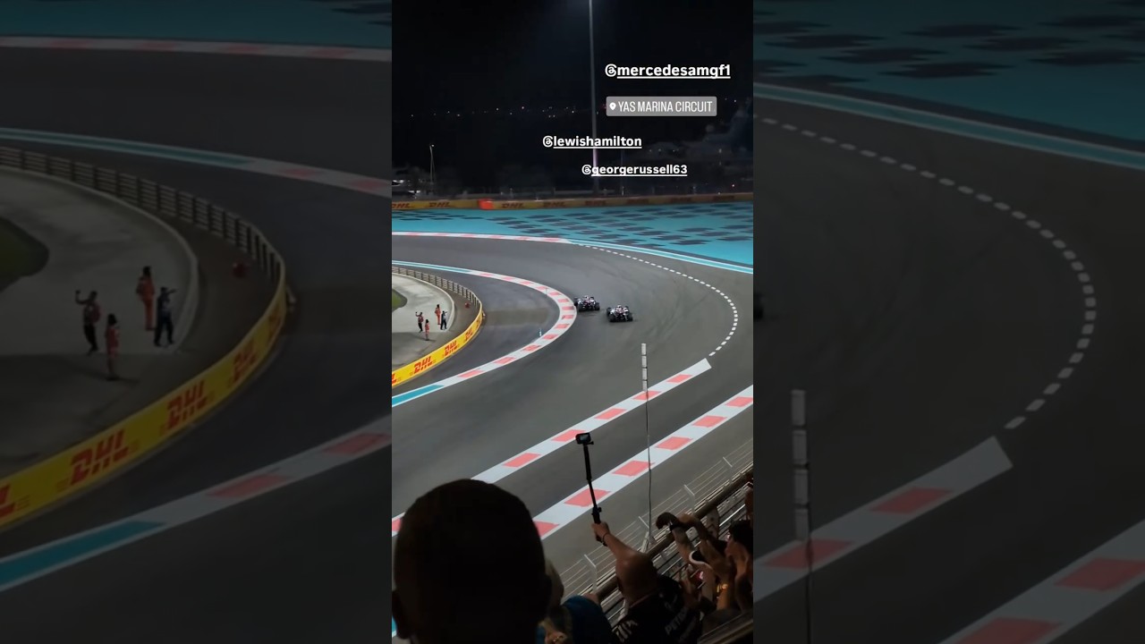 Lewis Hamilton over take Georges Russel in the last lap in abudhabi f1 Race 2024