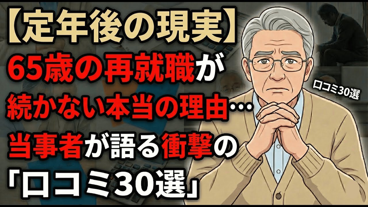 【定年後の現実】65歳の再就職が続かない本当の理由…当事者が語る衝撃の実態の口コミ30選