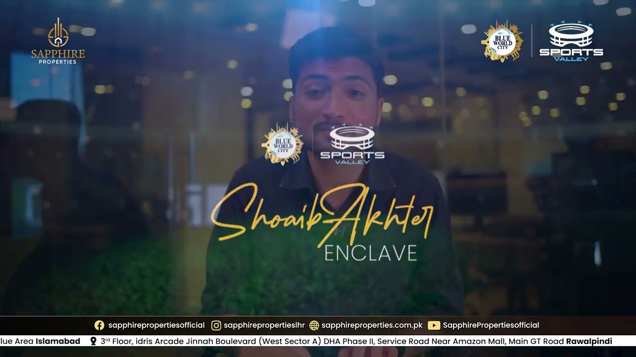 Shoaib Akhtar Enclave | Blue World City Sports Valley Block | 6, 8, 10 Marla, 1 & 2 Kanal Villas