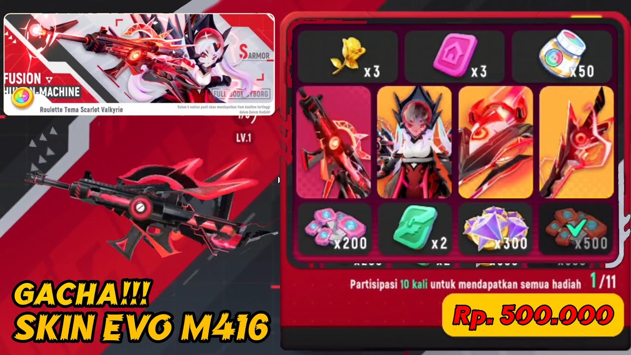 GACHA SKIN EVO M4 HABISKAN Rp 500.000 SAUSAGE MAN GAMEPLAY #sausageman