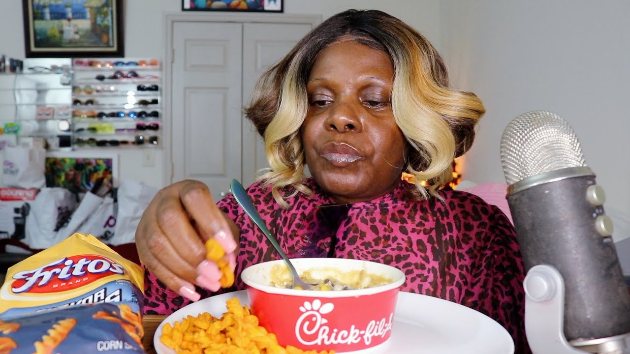 Tortila Chicken Soup With Fritos Honey BBQ Twists ASMR Eating Sounds