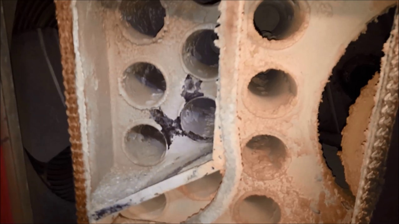 CLEAN YOUR WASTE OIL FURNACE with a A DUST DEPUTY! WENT FROM 700 to 400 degree stack temp!