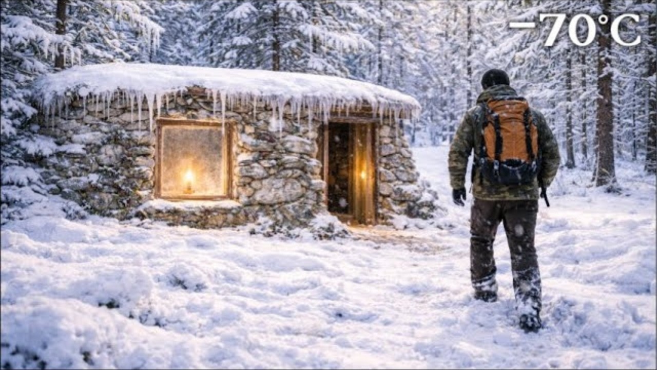 Off Grid Survival at −70°C | Reaching My Last Shelter in a Whiteout Blizzard