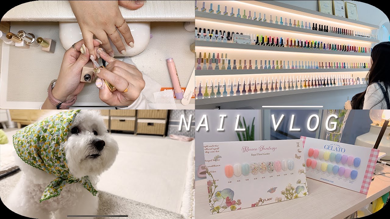 Nail vlog | 네일샵브이로그 (봄 신상 젤네일 구매하기, 트위드네일 시술영상, 네일재료 택배언박싱)