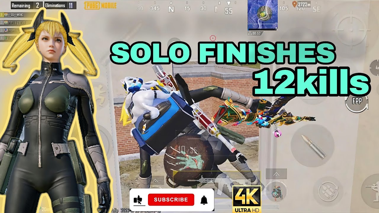 SOLO FINISHES 12KILLS @OGmanoPubg #pubgmobile #pubgm #pubgvip 