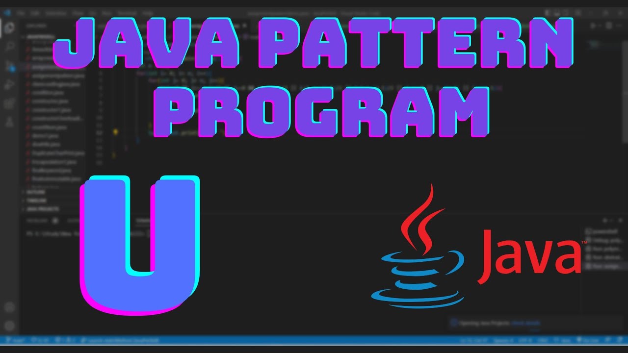 How To Print Alphabet U Pattern In Java | java pattern programs 