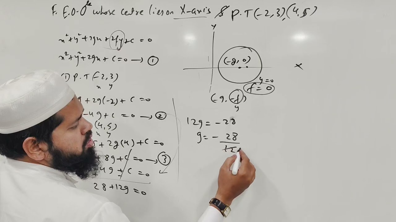 Circle ⭕ LAQ 11 Center on X axis (-2,3),(4,5) Math 2b || 