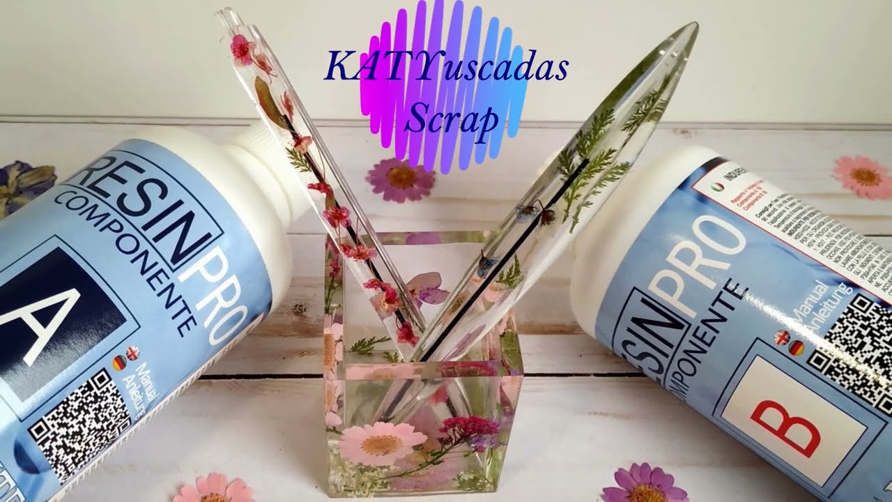 Tutorial lapicero y bolígrafos hechos con resina y flores secas de Resin Pro.