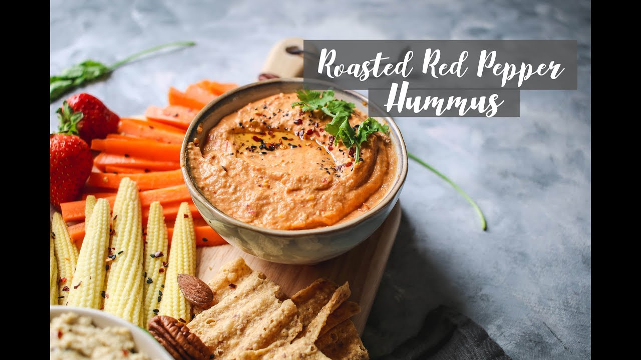 Creamy Red Pepper Hummus - Easy Vegan Recipe