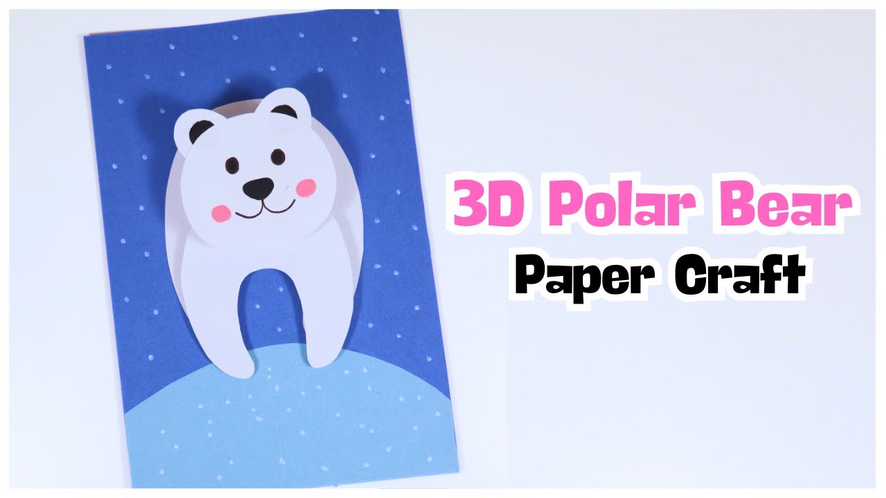 Easy 3D Paper Polar Bear Craft for Kids ❄️ Winter School Project & DIY Art Idea
