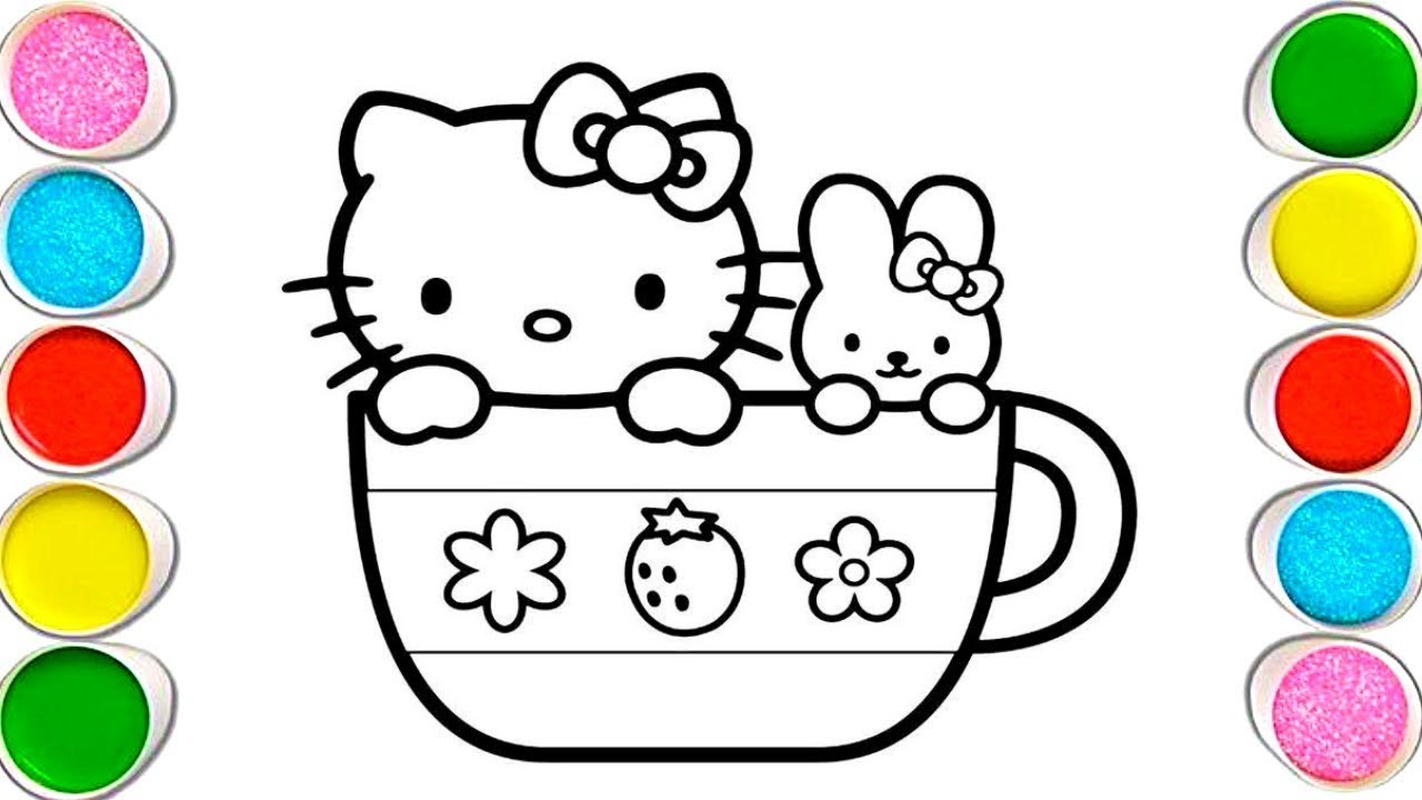 Hello Kitty. Раскраски и живопись для детей и малышей. Галактическое искусство.